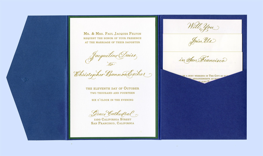 Examples of Calligraphy for Invitations and announcements with color background and color inks